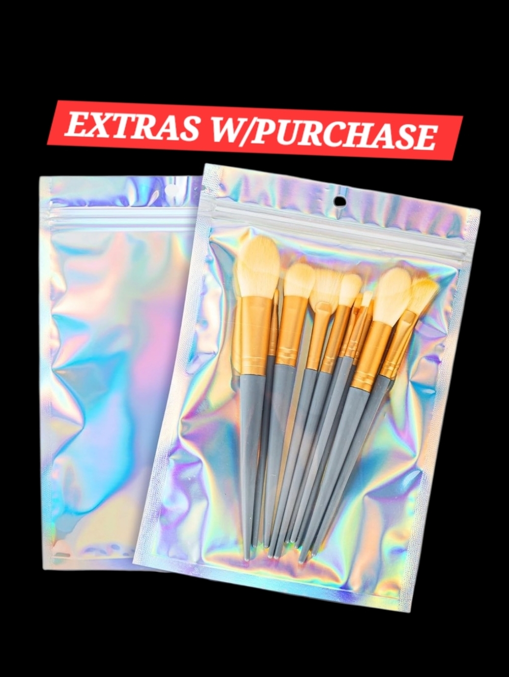 20ct. 6.3x9.5 Iridescent Holographic Durable Resealable Storage Bags, Waterproof